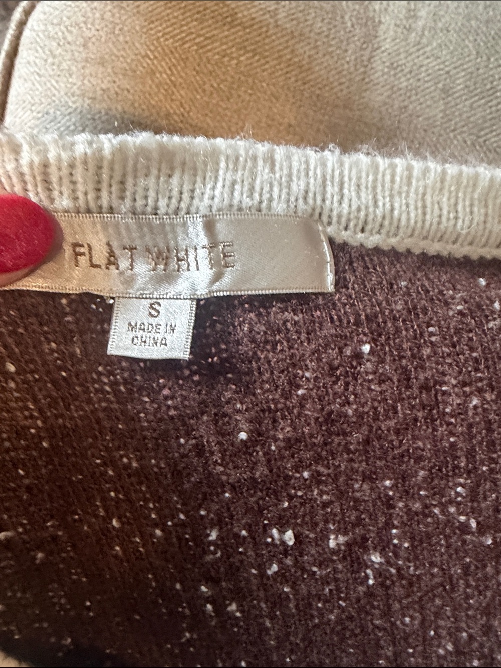 Anthropologie Flat White sweater Cozy Brown & Cream Speckled Button Cardigan - Picture 8 of 8